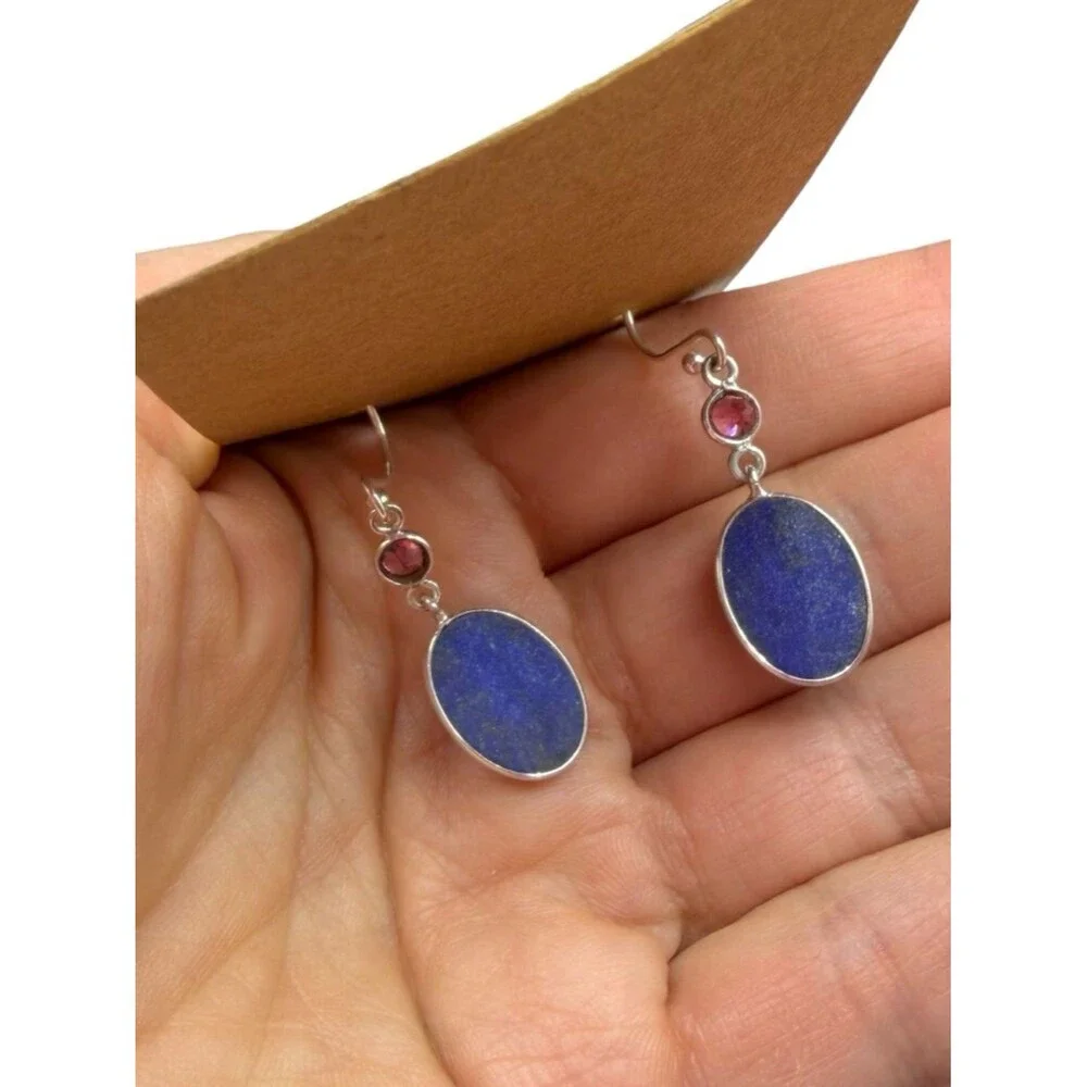 925 Sterling Silver genuine lapis